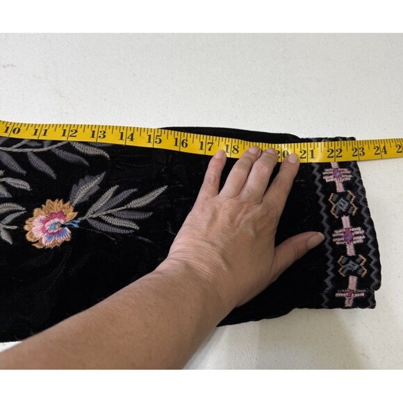 KYLA SEO Floral Embrodery VELVET KIMONO JACKET DUSTER L Whimsygoth Boho Coquette - Picture 14 of 15